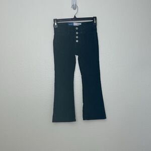 Old Navy High Rise Flare Pants Girls 7 Emerald Green Corduroy Soft Stretch